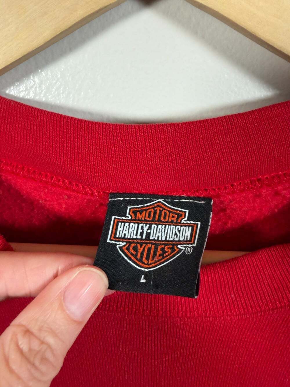 Harley Davidson Mid Ohio Crewneck Sweatshirt Size Large Graphic Red Y2K 2004 - Picture 3 of 9